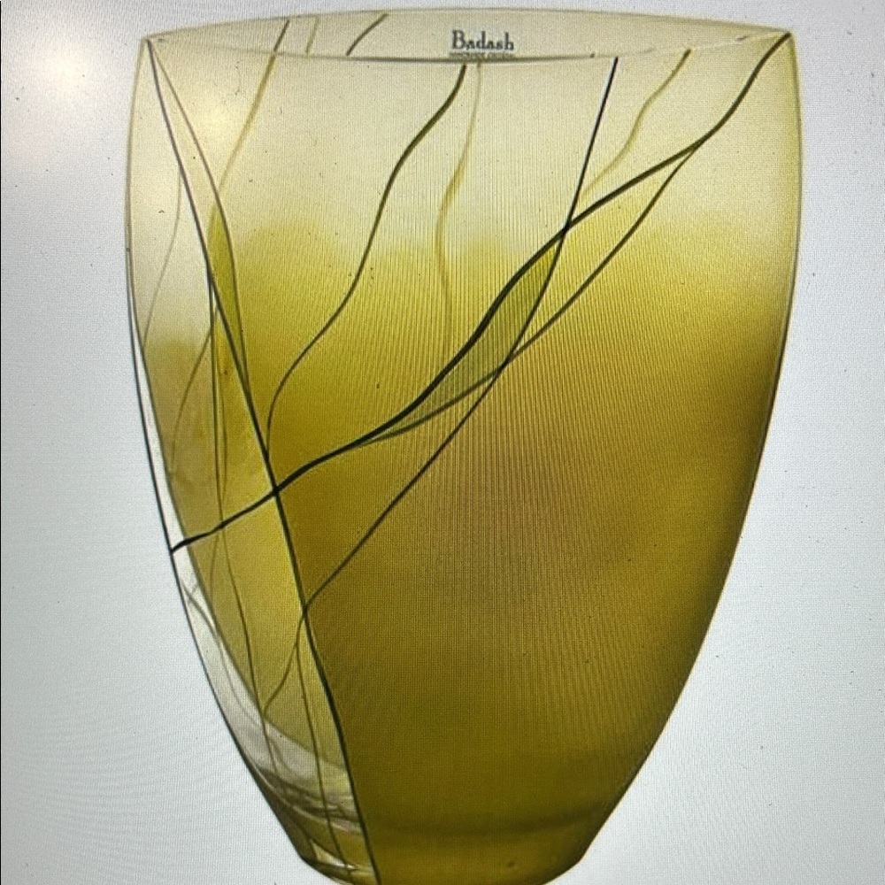 Badash      Elegant Green Glass Vase